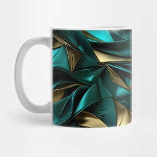 Funky Facade: Trompe-l’oeil Green Turquoise and Gold Mug
